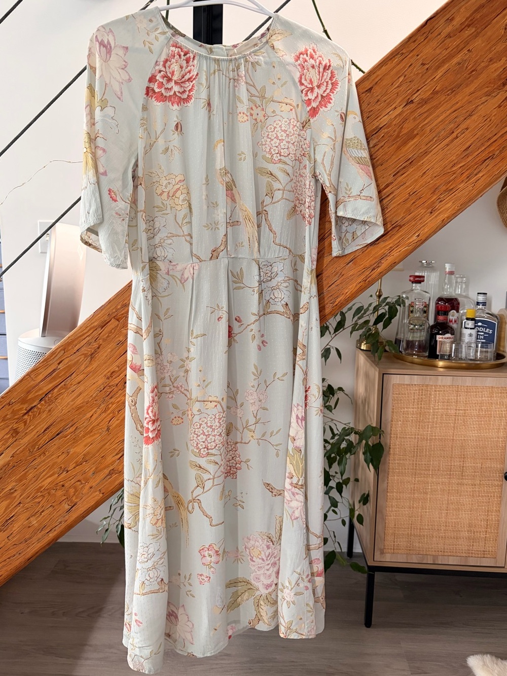 GP&J Baker & H&M Pale Blue & Floral Midi Dress